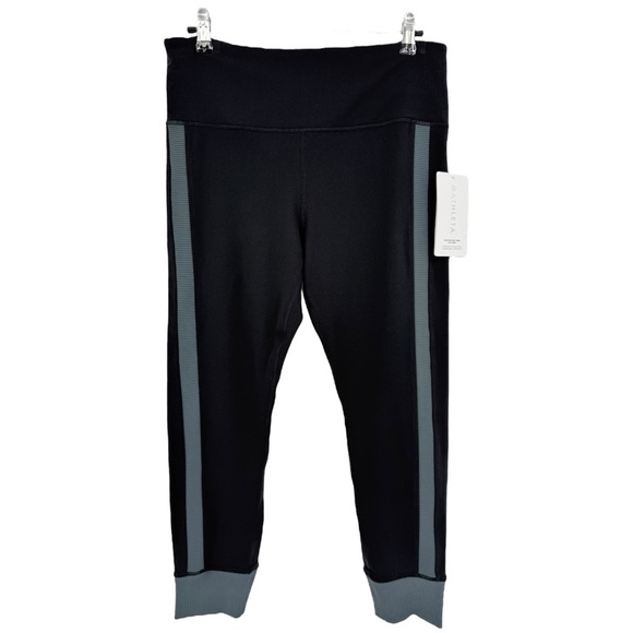 Athleta Elation Rib Trim 7/8 Tight in Black Grey Rib Size L - Picture 4 of 16